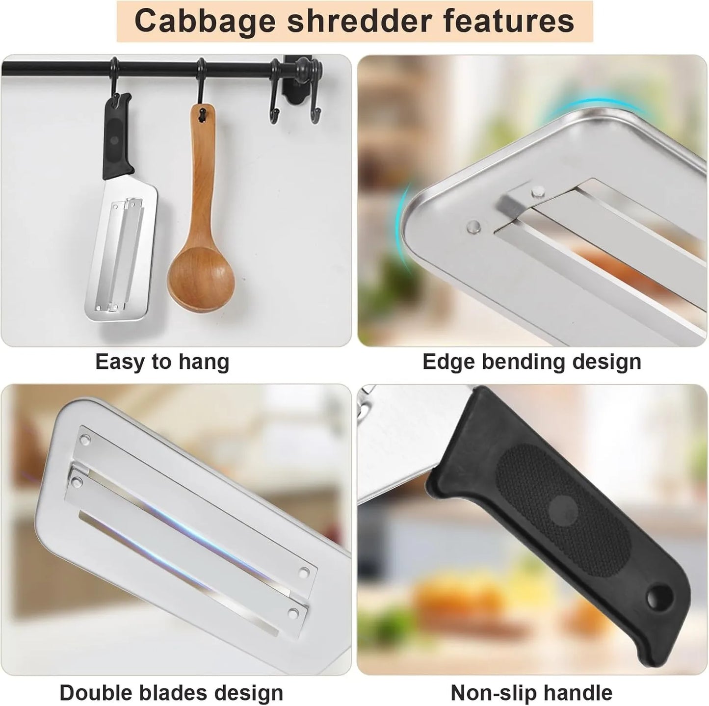 Cabbage Shredder for Coleslaw Sauerkraut cabbage slicer Cutter Chopper kitchen Knife Cabbage Peeler Lettuce Shredder lettuce Knife Cabbages Graters for Kitchen Fruit Vegetable Slicer Mandoline Slicers