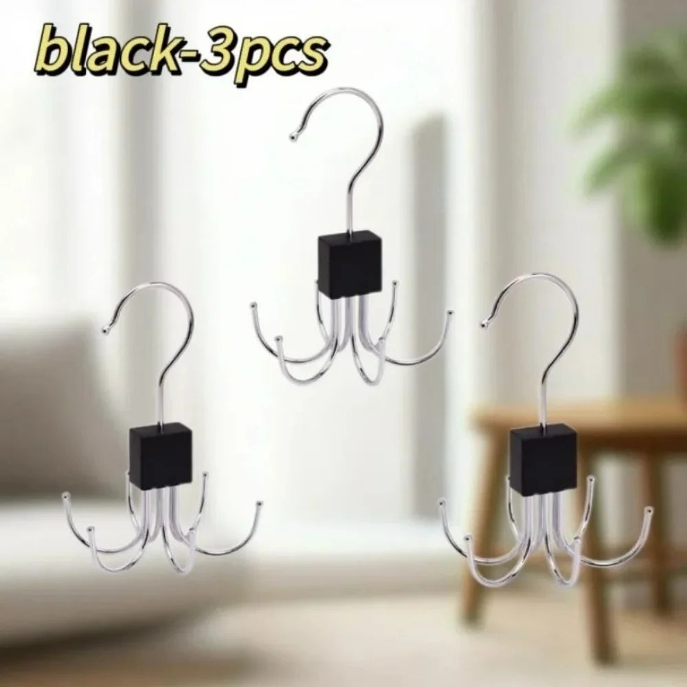 360°Rotating Belt Hanger Hook Durable Belts Rack Organizer for Belts Scarves Bras Ties Home Dorm Storage Hanger Closet Organizer