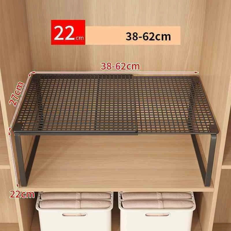 Stackable Telescopic Closet Shelf Retractable Expandable Wardrobe Divider Board Adjustable Layered Partition Cabinet Organizer