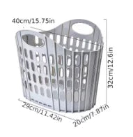 Foldable Plastic Laundry Hamper, Ventilated Space Saving Dirty Clothes Storage Basket with Built-in Handle, Large Capacity Collapsible Laundry Basket for Bathroom, Bedroom, Toys & Household Organizer