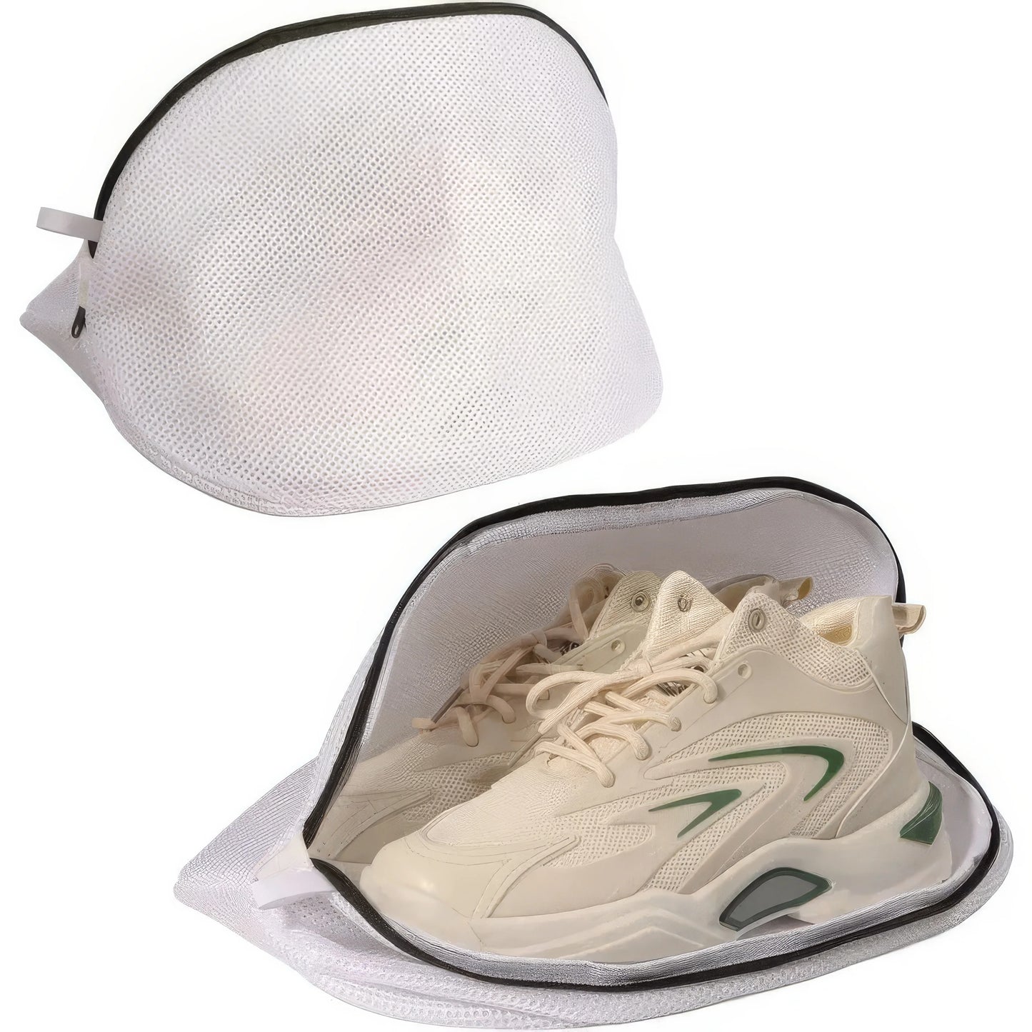 1 White Portable Lazy Shoe Bag, Sturdy and Durable, Reusable, Suitable for Washing Machines and Dryers