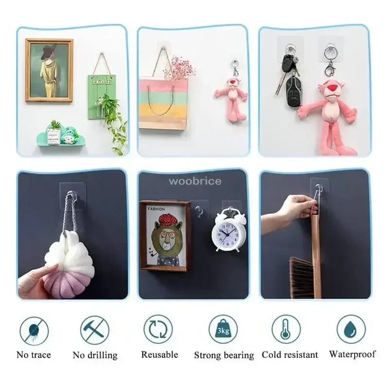 Photo Frame Hooks Storage Rack Screw Holders Door Hanger Self-Adhesive Multi-Function Gadgets Organizer Kitchen Accessorie