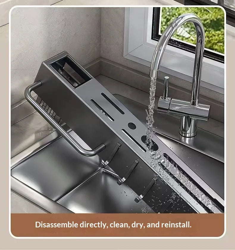 Heavy Duty Carbon Steel Wall Mounted Kitchen Organizer No Drill Knife Rack Kitchen Spoon Chopstick Barrel Multi-function Space S