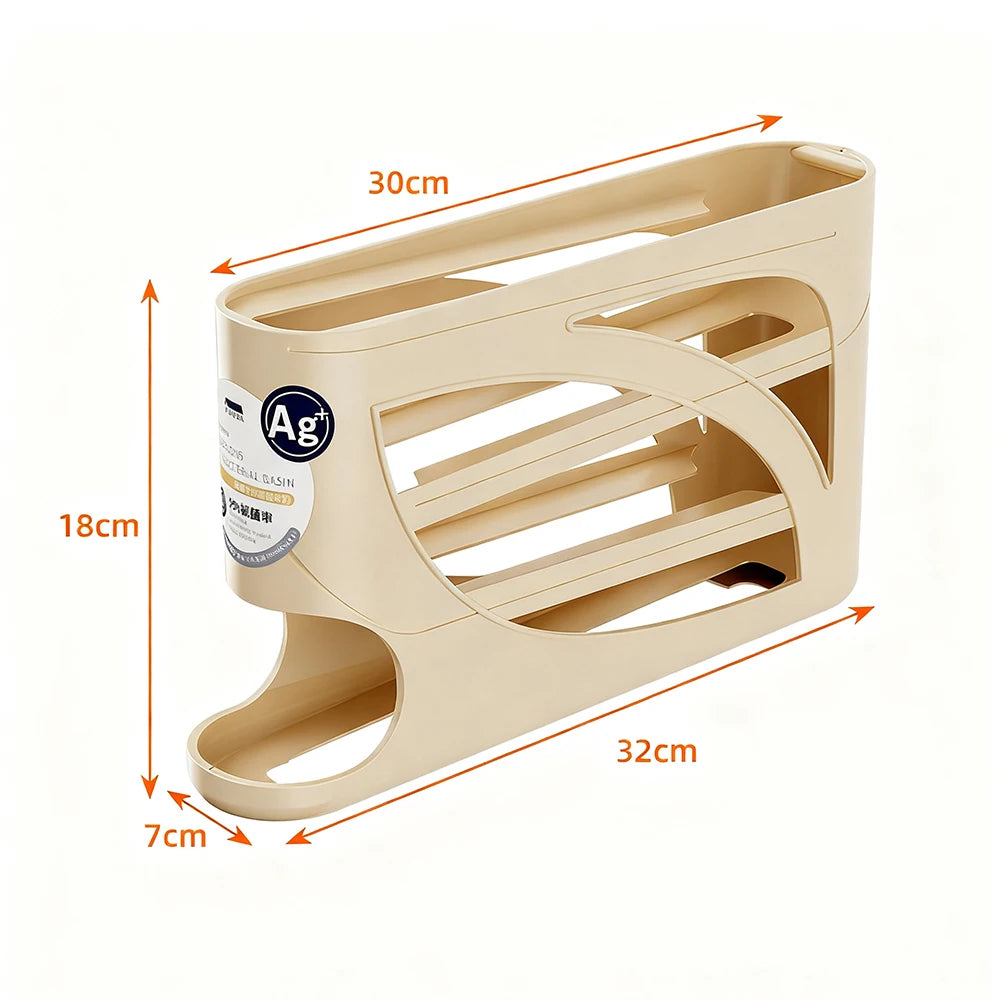 Automatic Scrolling Egg Rack Kitchen Egg Holder Storage Box Egg Basket Container Organizer Rolldown Refrigerator Egg Dispenser