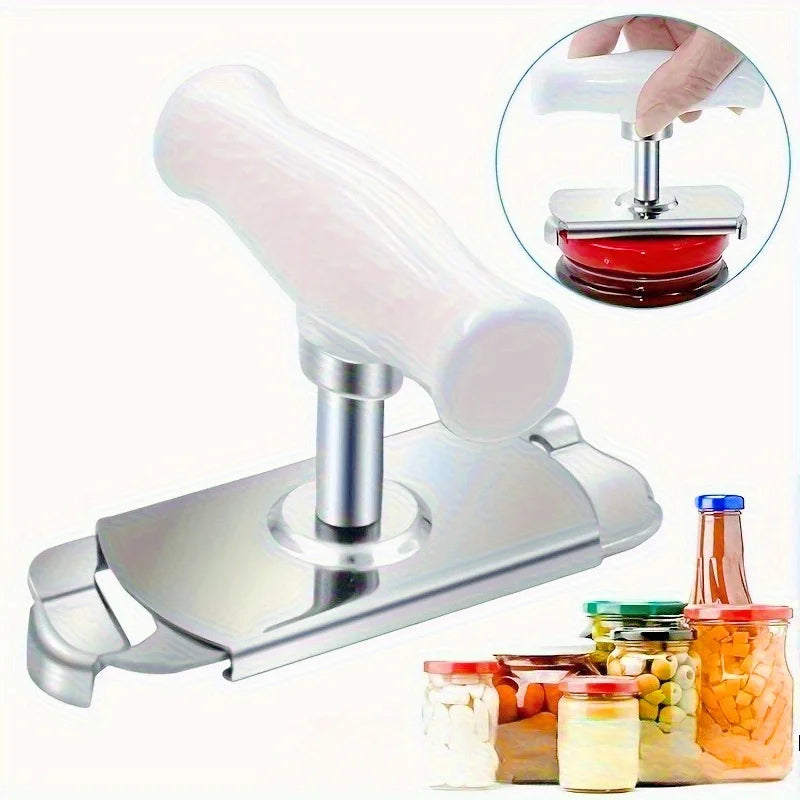Stainless Steel Multi-Function Bottle Cap Opener Adjustable Jar Lid Screw Can Opener Labor-Saving Kitchen Gadget