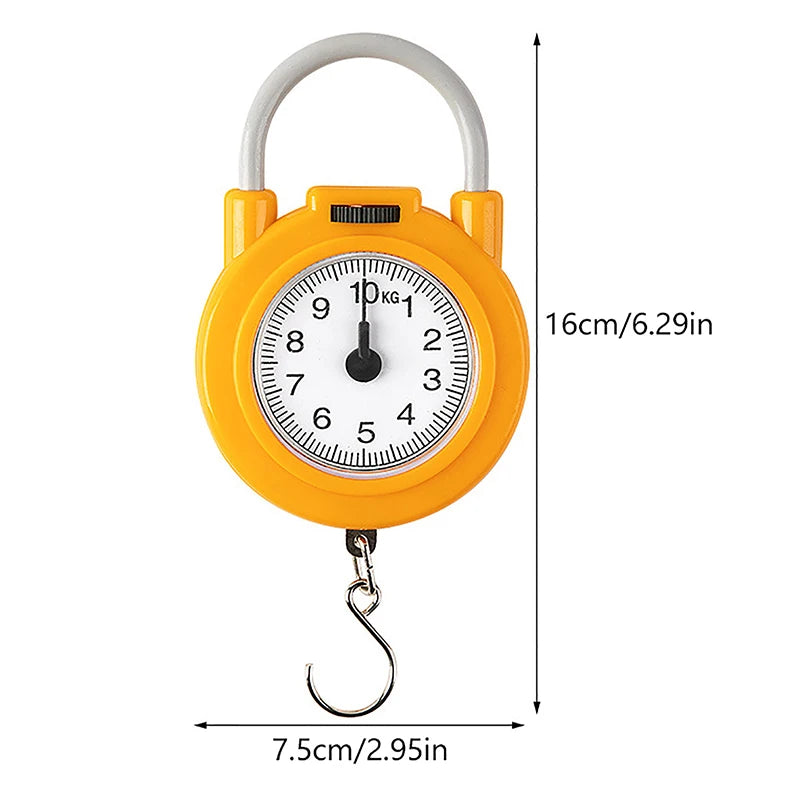 10kg Portable Hanging Mechanical Scale Fish Luggages Kitchen Scale Hanging High Precision Digital Hand Held Spring Scale