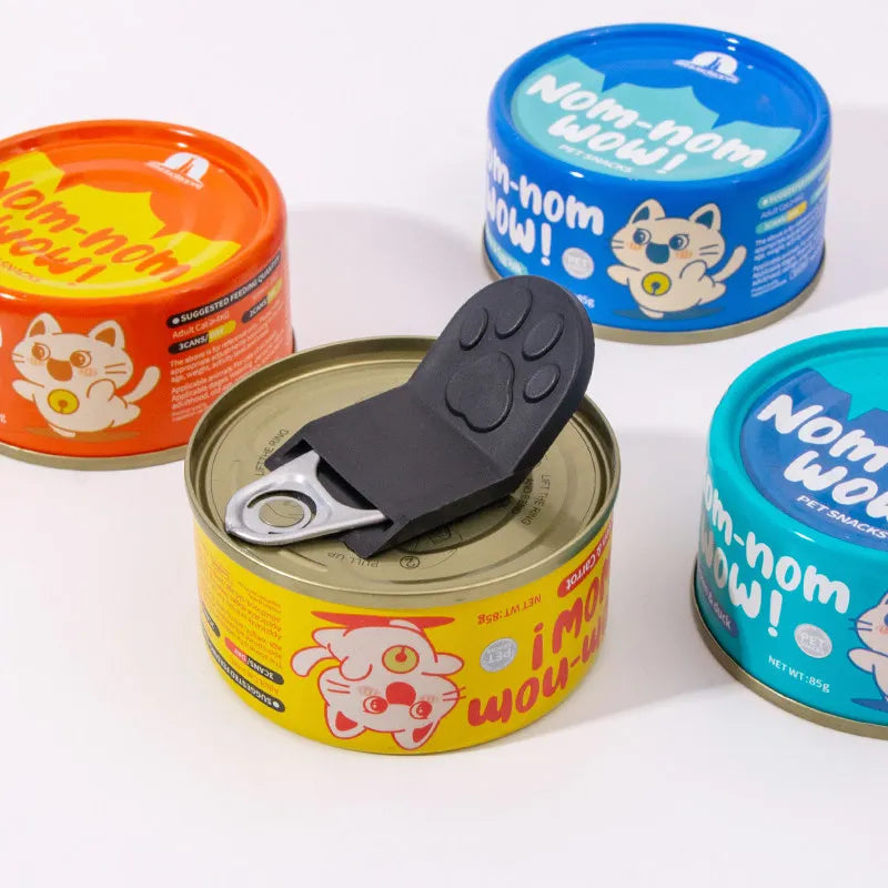 Cute Cat Paw Pet Food Can Opener Easy Ring Pull Opener Tool for Cat Dog Canned Food Protect Nails Ergonomic Kitchen Accessories