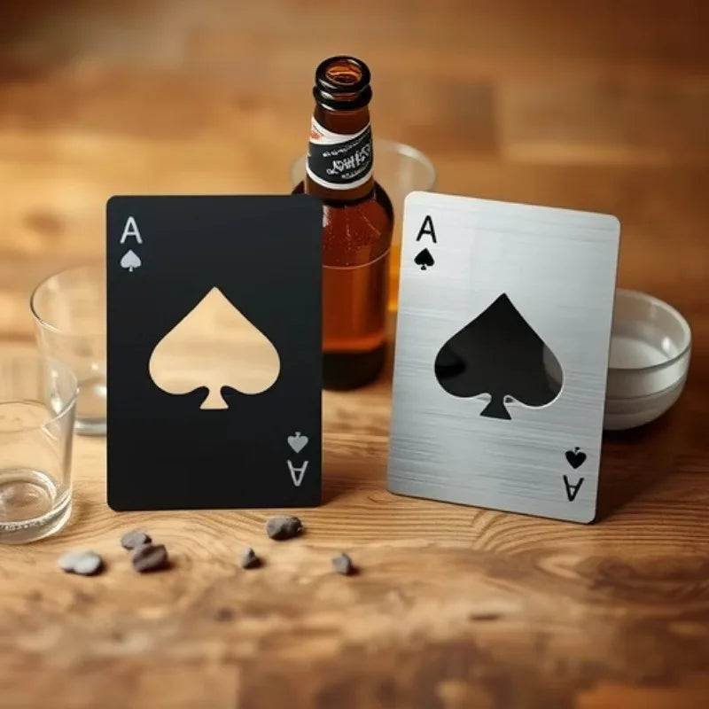Creative Poker Beer Bottle Opener Spades A Bottle Opener Stainless Steel Beer Opener Personality Wine Opener Outdoor Camping Por