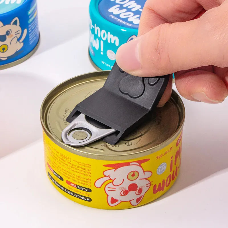 Cute Cat Paw Pet Food Can Opener Easy Ring Pull Opener Tool for Cat Dog Canned Food Protect Nails Ergonomic Kitchen Accessories