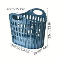 Foldable Plastic Laundry Hamper, Ventilated Space Saving Dirty Clothes Storage Basket with Built-in Handle, Large Capacity Collapsible Laundry Basket for Bathroom, Bedroom, Toys & Household Organizer
