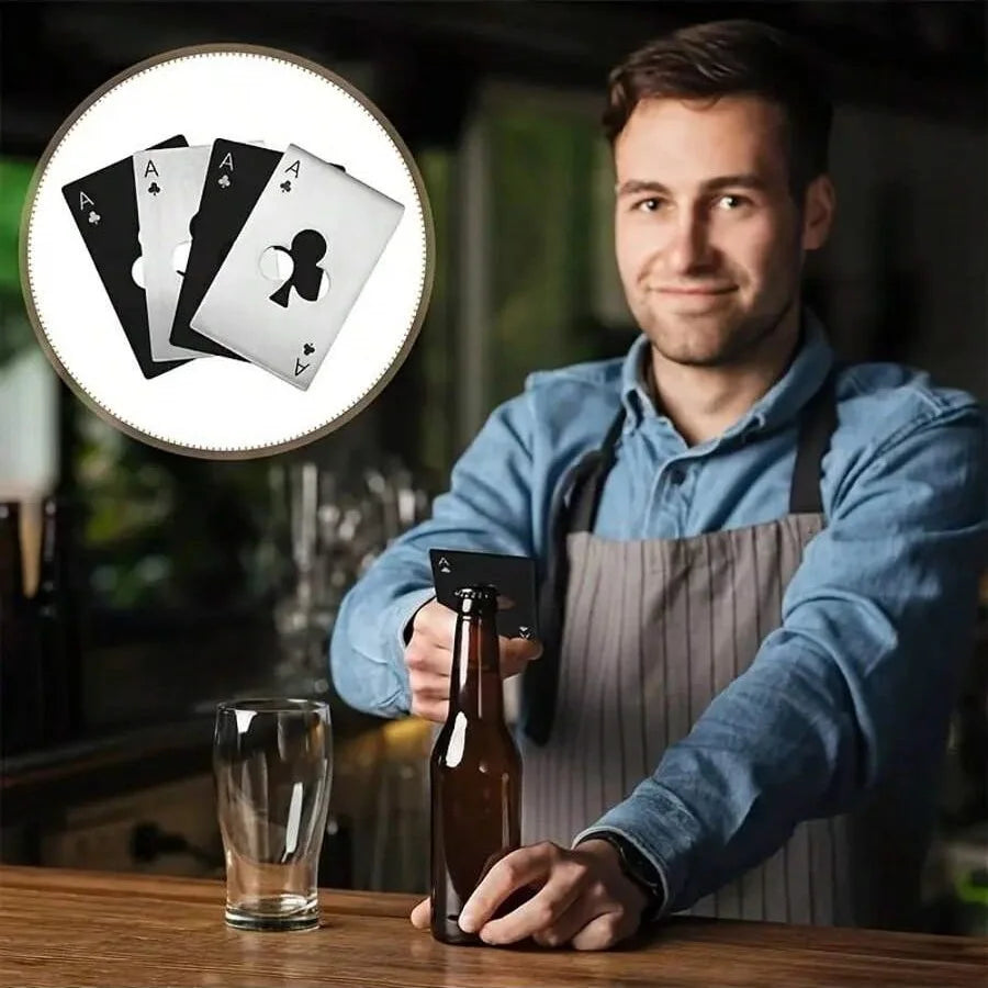 Creative Poker Beer Bottle Opener Spades A Bottle Opener Stainless Steel Beer Opener Personality Wine Opener Outdoor Camping Por